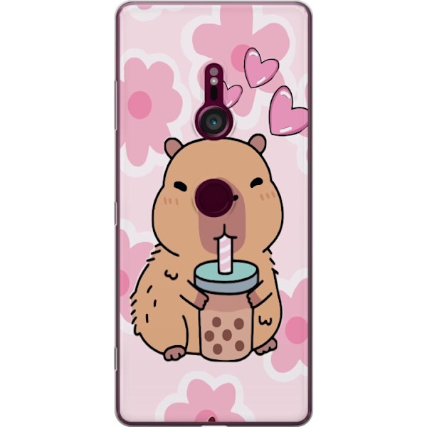Sony Xperia XZ3 Läpinäkyvä kuori Kawaii Capybara Sydän Ani