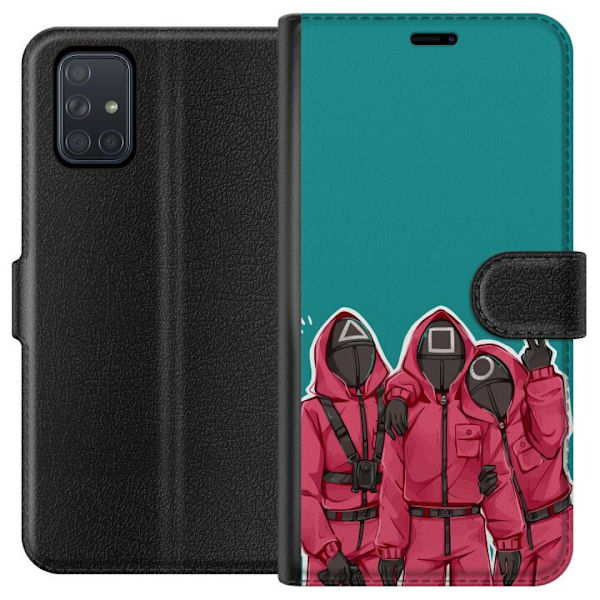 Samsung Galaxy A71 Tegnebogsetui Squid Game Karakterer Grafisk Design Seriefigurer Populær TV Motiv Asiatisk Stil Spændende Trend