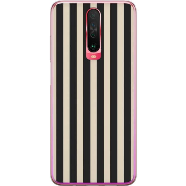 Kompatibelt Mobildeksel til Xiaomi Redmi K30 Svartbeige striper svart