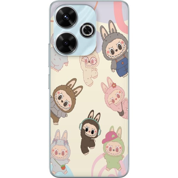 Xiaomi Redmi 13 Läpinäkyvä kuori Labubu Pop Mart Kokoelma Motiivi Figuuri Kokoelma Suunnittelu Suosittu Taidelelu Pop Mart Luova Graafinen