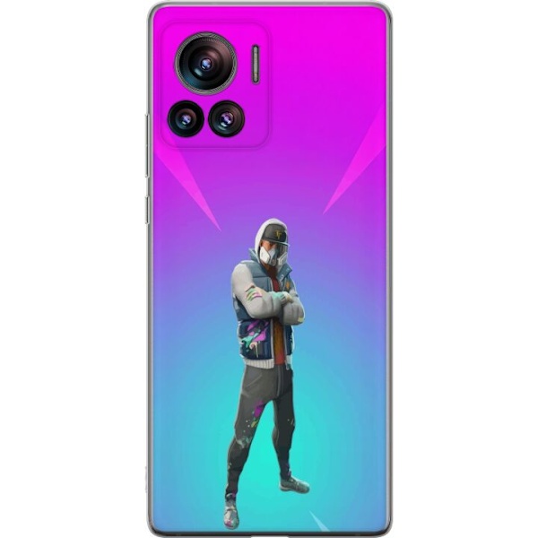 Motorola Edge 30 Ultra Läpinäkyvä kuori musta ritari fortni
