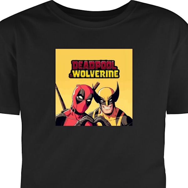 Børne T-shirt | Behagelig T-shirt til Børn Deadpool & Wolver sort 7-8 År