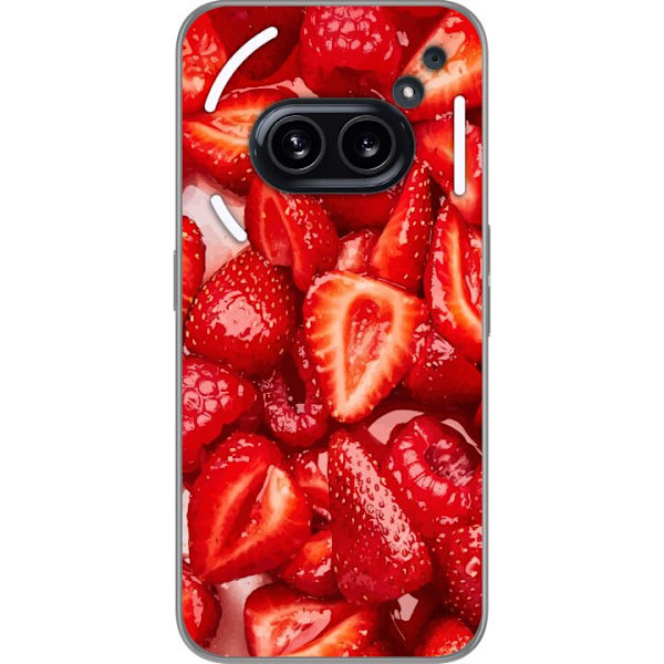 Nothing Phone (2a) Plus Läpinäkyvä kuori Mansikkakuviointi - makea motiivi kesäfiiliksellä
