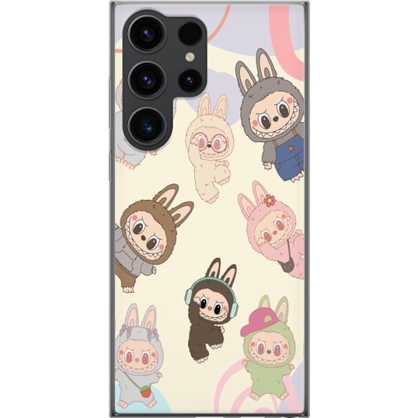 Samsung Galaxy S24 Ultra Gennemsigtig cover Labubu Pop Mart Samling Motiv Figur Samling Design Populært Art Toy Pop Mart Kreativ Grafisk