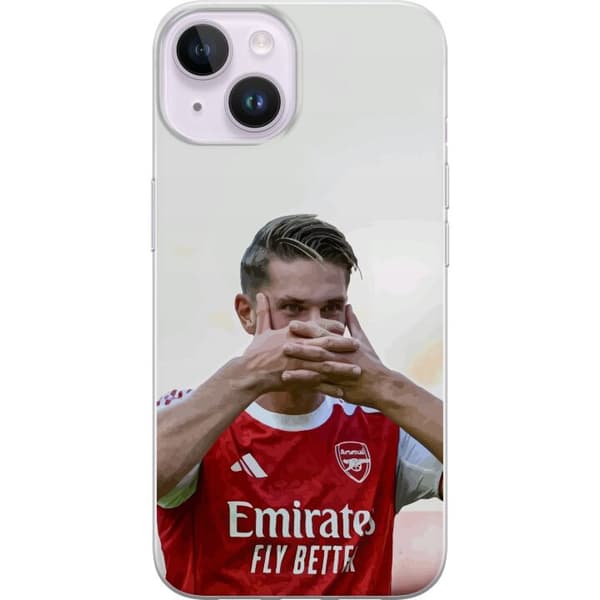 Kompatibelt Mobilskal till Apple iPhone 14 Martin Ødegaard Arsenal – Närbild på målgest i matchtröja