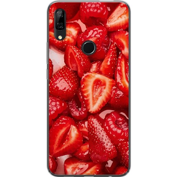 Huawei P Smart Z Läpinäkyvä kuori Mansikkakuviointi - makea motiivi kesäfiiliksellä