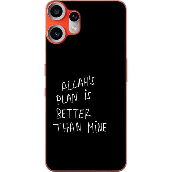 Kompatibelt Mobildeksel til Nothing CMF Phone 2 Pro Allahs plan er bedre enn min, svart-hvitt tekstdesign med et islamsk sitat og minimalistisk uttry svart