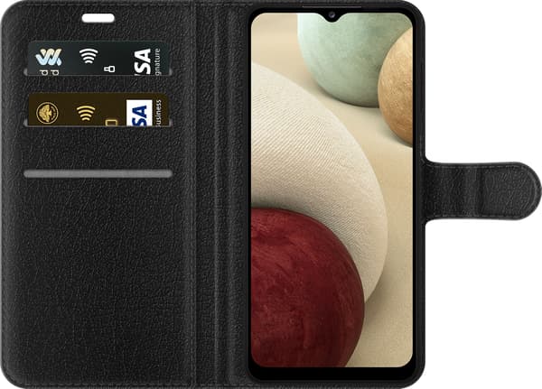 Kompatibelt Lommeboketui til Samsung Galaxy A12 Rosa strösselmunk rosa