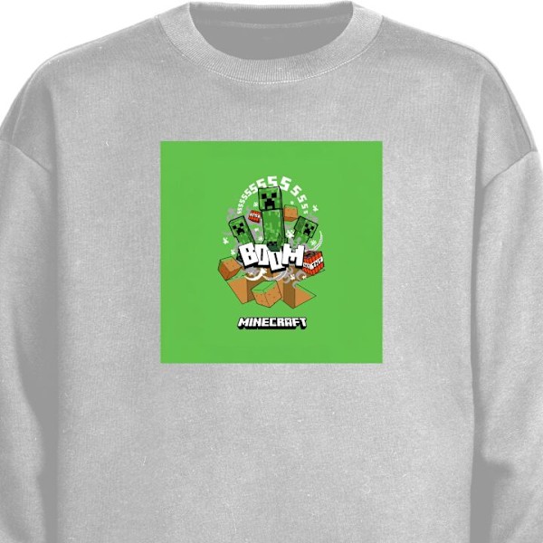 Sweatshirt for Voksen | Klassisk Collegegenser Minecraft Boom grå M