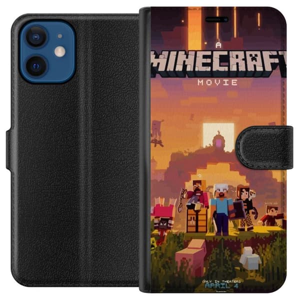 Kompatibel Tegnebogsetui til Apple iPhone 12 Minecraft Pixelspil Byggeblokke