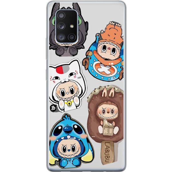 Samsung Galaxy A71 5G Gjennomsiktig deksel Labubu figure samling - Pop Mart Labubu The Monsters i fargerik design