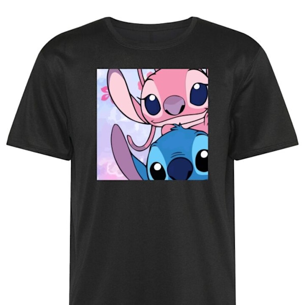 Tränings-T-shirt | Sport-T-shirt för Vuxen Stitch & Angel svart 5X-Large