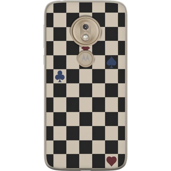 Kompatibel Mobilcover til Motorola Moto G7 Play Sort kortskak sort