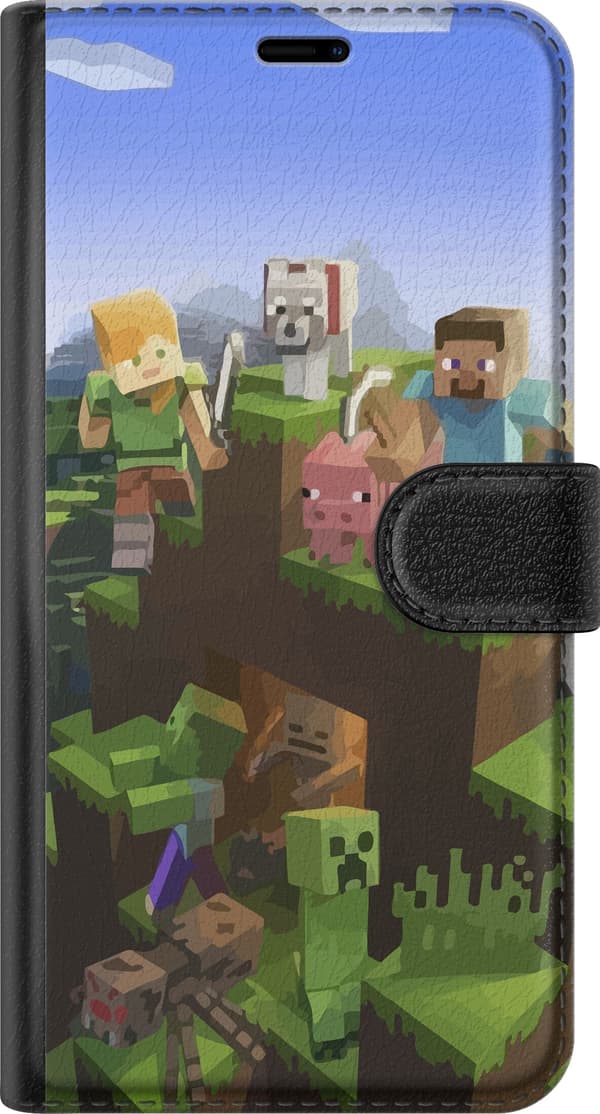 Kompatibelt Plånboksfodral till Samsung Galaxy S21 MineCraft
