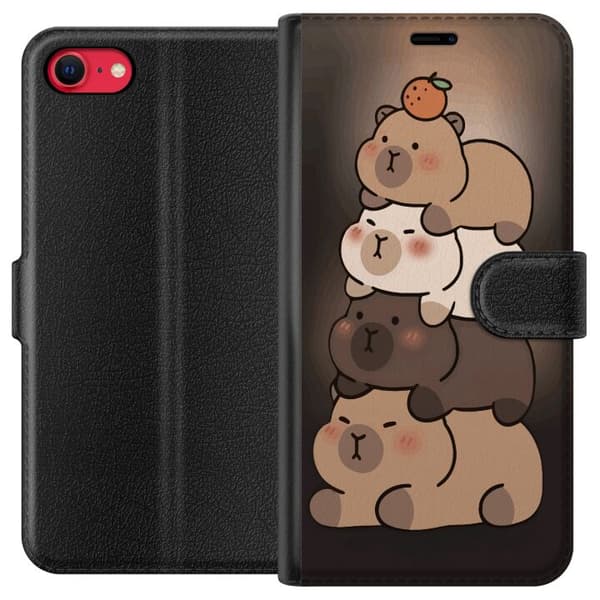 Kompatibelt Lommeboketui til Apple iPhone SE (2020) Capybara Kawaii Søt Dyrefigur