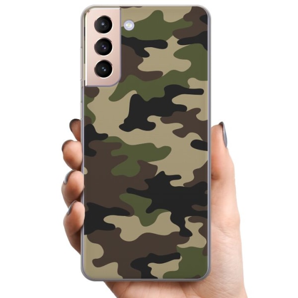 Samsung Galaxy S21 TPU Mobilcover Skov camo