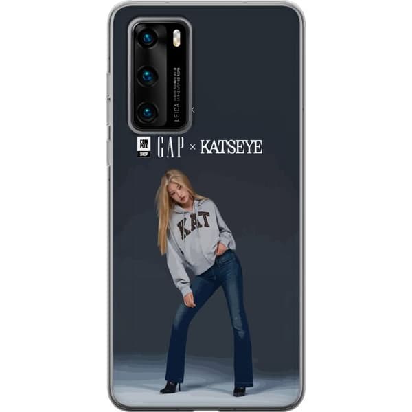 Kompatibelt Mobildeksel til Huawei P40 KATSEYE blond modebild grå
