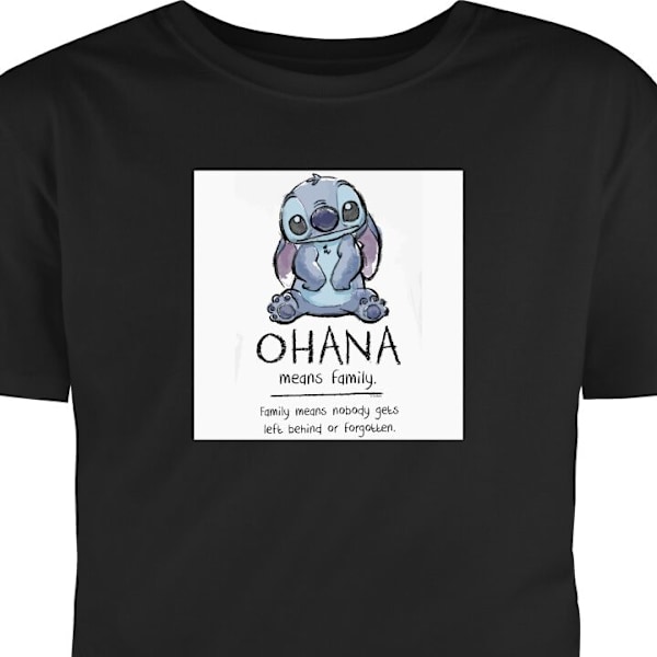 T-skjorte for Voksen | Klassisk Voksen-T-skjorte Stitch Ohana svart S