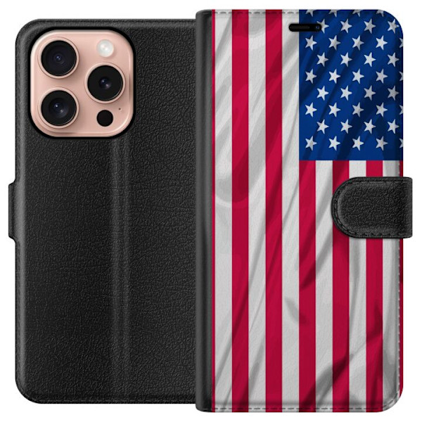 Apple iPhone 16 Pro Tegnebogsetui USA flag