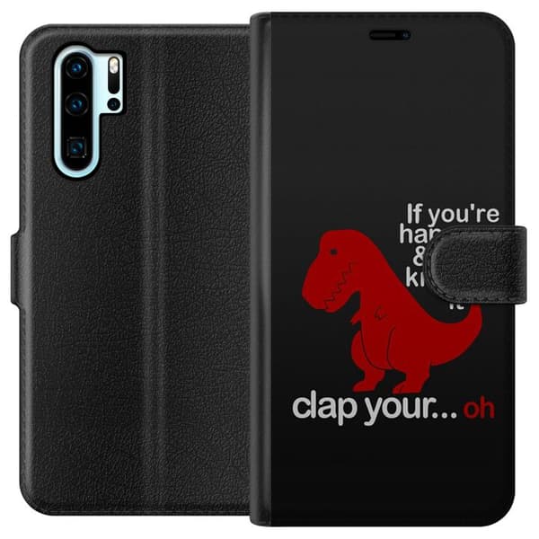 Kompatibelt Lommeboketui til Huawei P30 Pro Dinosaur