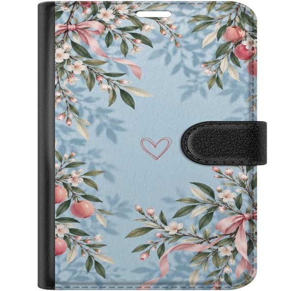 Kompatibelt Plånboksfodral till Apple iPhone Duo Blomsterhjärta blå