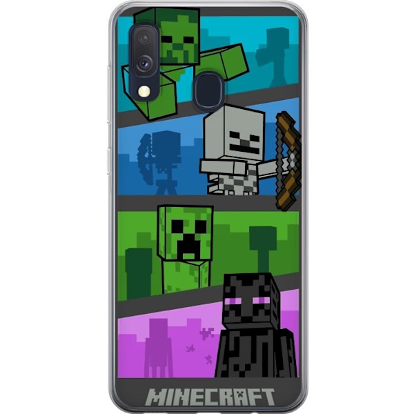 Samsung Galaxy A40 Läpinäkyvä kuori Minecraft