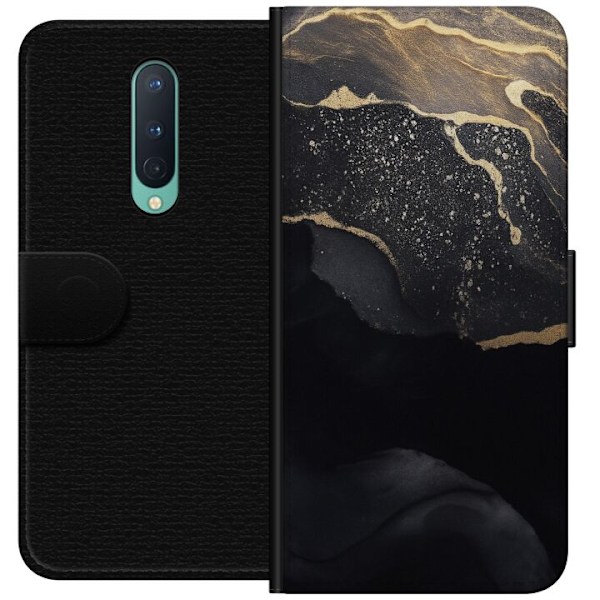 OnePlus 8 Lompakkokotelo Musta kulta abstrakti