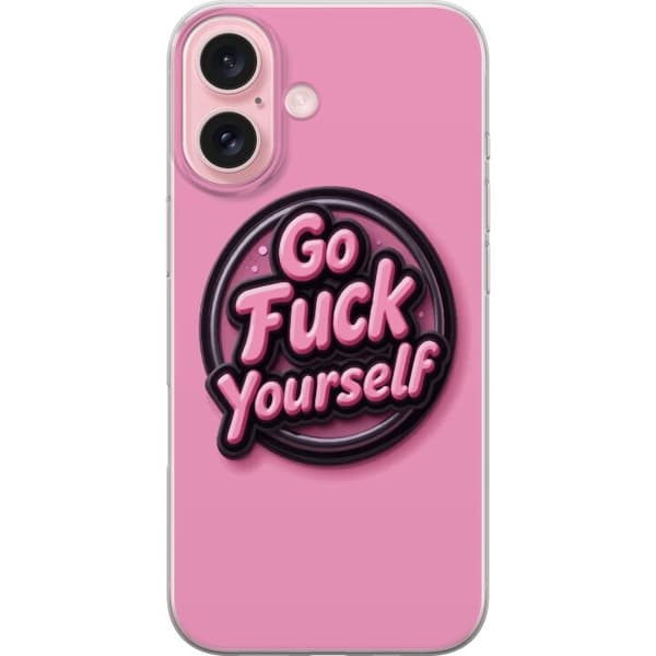 Kompatibel Mobilcover til Apple iPhone 16 Rosa 3D textposter