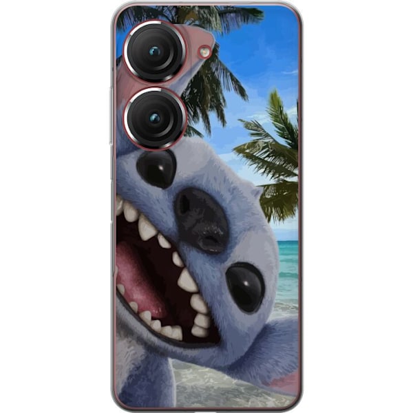 Asus Zenfone 9 Läpinäkyvä kuori Stitch-matkapuhelinkotelo, jossa on suloiset ystävyysmaalaukset.