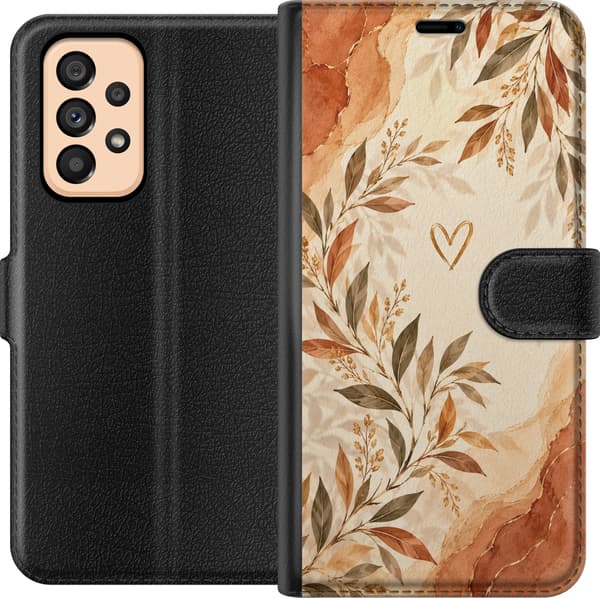 Kompatibelt Plånboksfodral till Samsung Galaxy A53 5G Höstblad orange