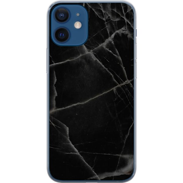 Apple iPhone 12 mini Gennemsigtig cover Sort marmor