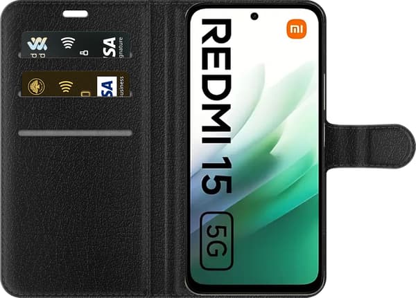 Kompatibel Tegnebogsetui til Xiaomi Redmi 15 5G Grå kortlinjer grå
