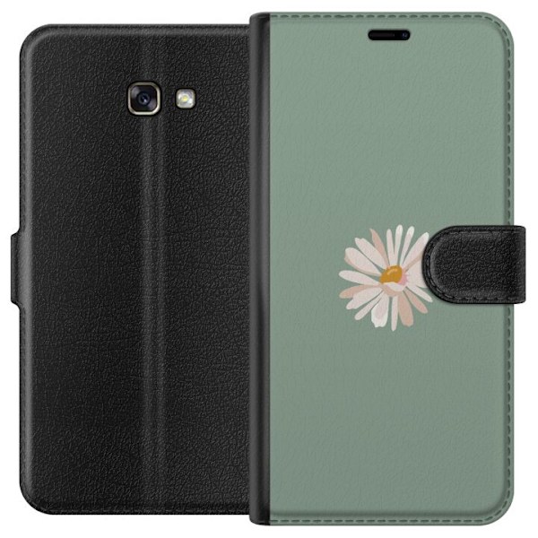 Samsung Galaxy A3 (2017) Lompakkokotelo Vihreä Minimalikukka