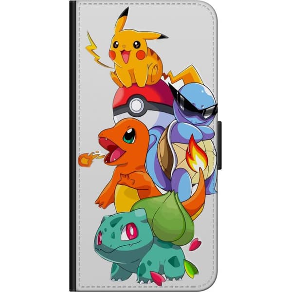 Kompatibelt Plånboksfodral till Samsung Galaxy A03s Pokémon Pikachu Charmander Squirtle Bulbasaur stack färgglad Pokémon illustration