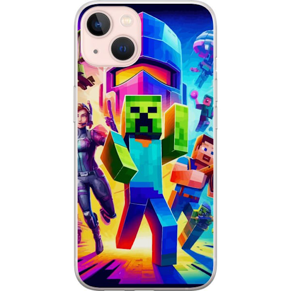 Apple iPhone 13 Gennemsigtig cover Fortnite vs Minecraft