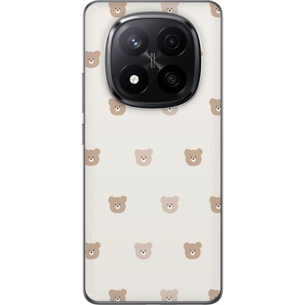 Xiaomi Redmi Note 14 Pro+ Läpinäkyvä kuori Teddy-tausta - söpöt teddykarhut pehmeällä taustalla
