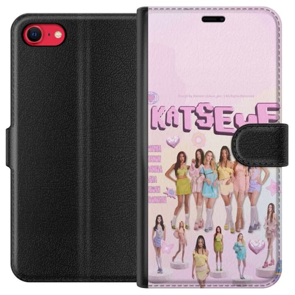 Kompatibel Tegnebogsetui til Apple iPhone 8 KATSEYE pastellcollage pink