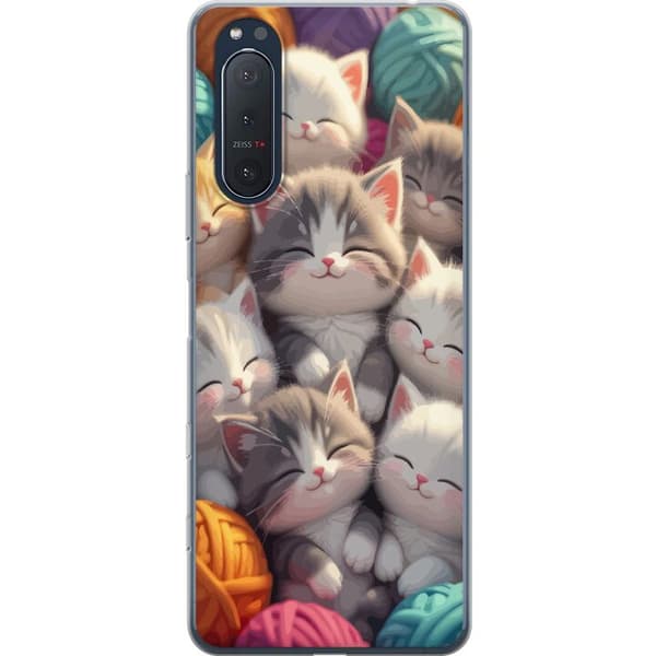 Kompatibelt Mobildeksel til Sony Xperia 5 II Sovande kattungar beige