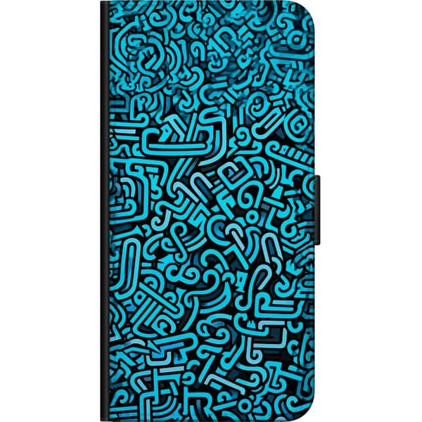 Kompatibelt Plånboksfodral till Samsung Galaxy Note 10 Lite Abstrakt blått graffitimönster med moderna grafiska former blå