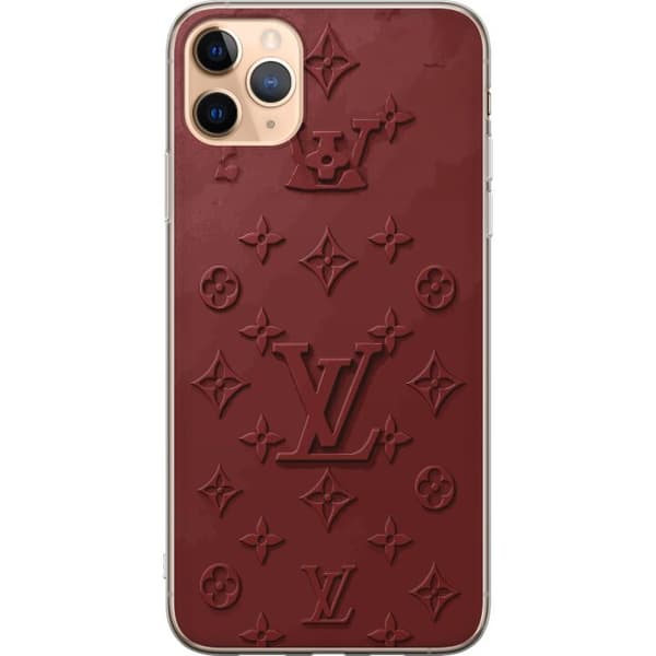 Kompatibelt Mobildeksel til Apple iPhone 11 Pro Max Luksuriøst Louis Vuitton-inspirert monogram i mørkerøde toner rød