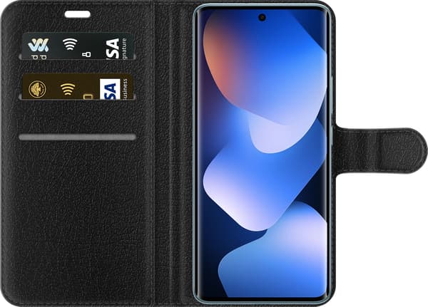 Kompatibel Tegnebogsetui til Xiaomi Redmi Note 15 5G Geometrisk pil - Sort motiv med sort geometrisk pilsymbol. sort