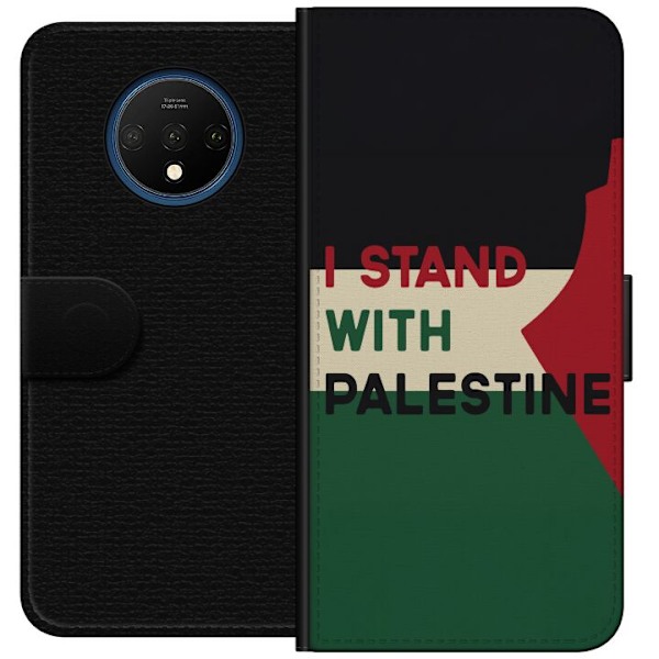 OnePlus 7T Plånboksfodral Stand with Palestine – solidaritetsdesign med starkt budskap