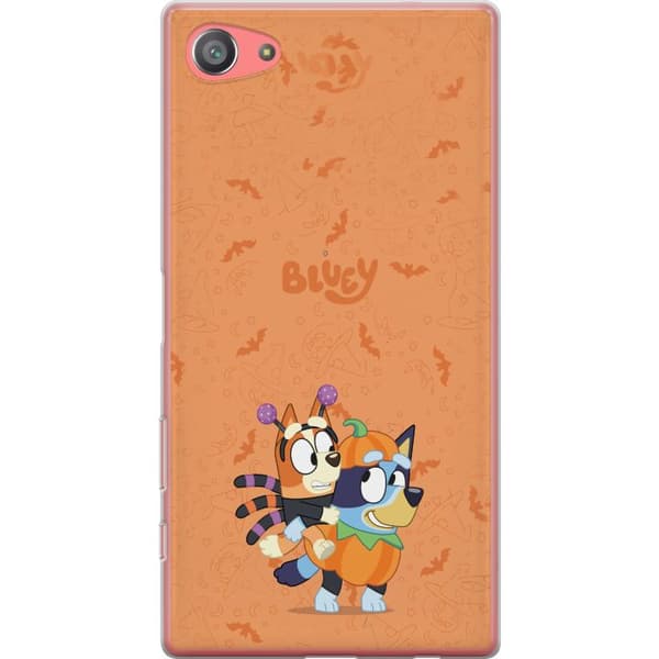 Kompatibelt Mobildeksel til Sony Xperia Z5 Compact Tegnede hunder utkledd til Halloween med gresskar, flaggermus og heksehatter oransje