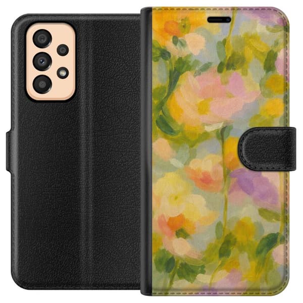 Kompatibel Tegnebogsetui til Samsung Galaxy A33 5G Bløde sommerblomster i drømmende pastelharmoni