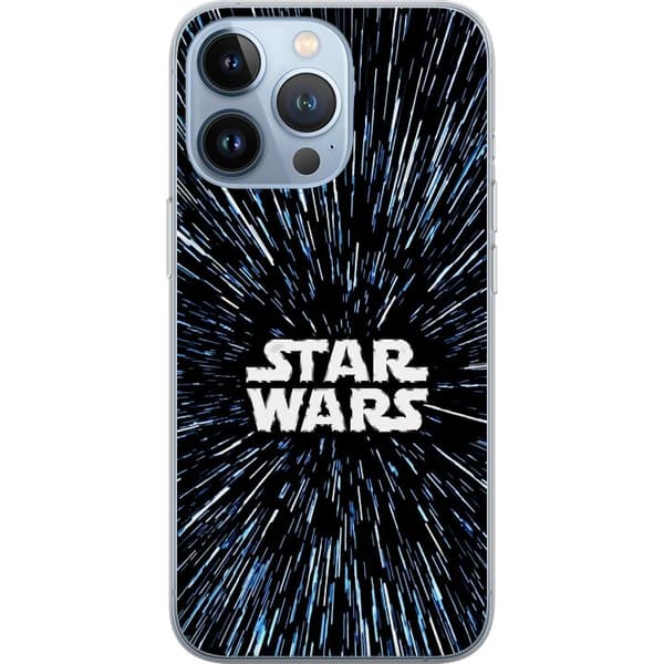 Kompatibel Mobilcover til Apple iPhone 13 Pro Star Wars-logo med hyperspace-stjerner i ikonisk sci-fi-design sort