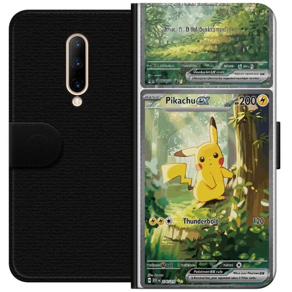 Kompatibelt Plånboksfodral till OnePlus 7 Pro Pikachu grön