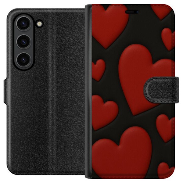 Samsung Galaxy S24+ Lompakkokotelo Punaiset Samettisydämet