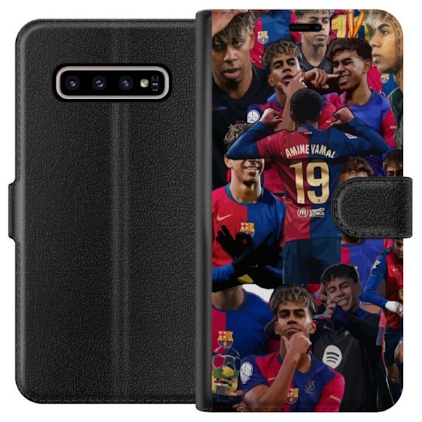 Samsung Galaxy S10+ Plånboksfodral Lamine Yamal mobilskal för fotbollsfans