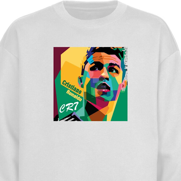 Sweatshirt til Voksne | Klassisk Collegebluse Ronaldo hvid S