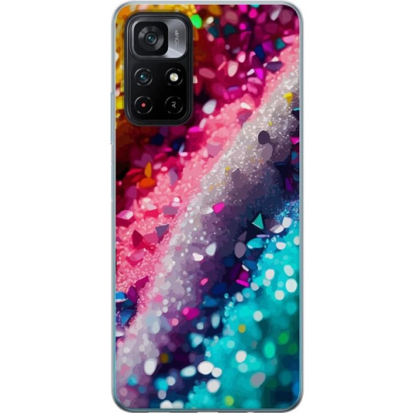 Xiaomi Poco M4 Pro 5G Gennemsigtig cover Glitter